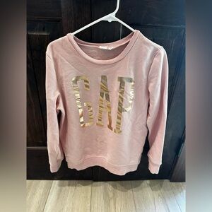 GAP Pink Gold Foil Logo Women’s Sweatshirt L